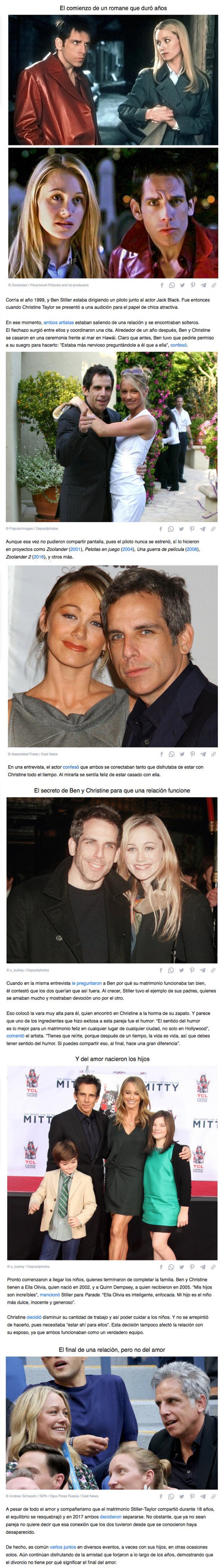 GALERÍA: La historia de Ben Stiller y Christine Taylor demuestra que el amor no desaparece con las dificultades