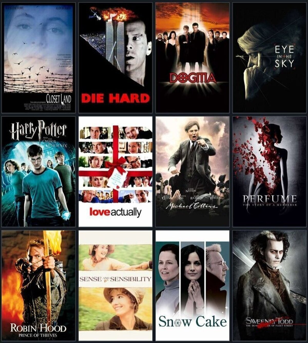 Mis 12 pelis favoritas de Alan Rickman.  