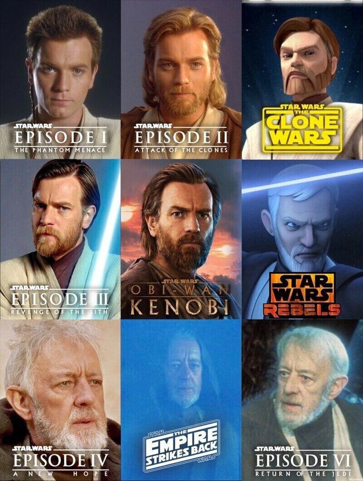 Obi-Wan Kenobi a lo largo de la saga #StarWars  