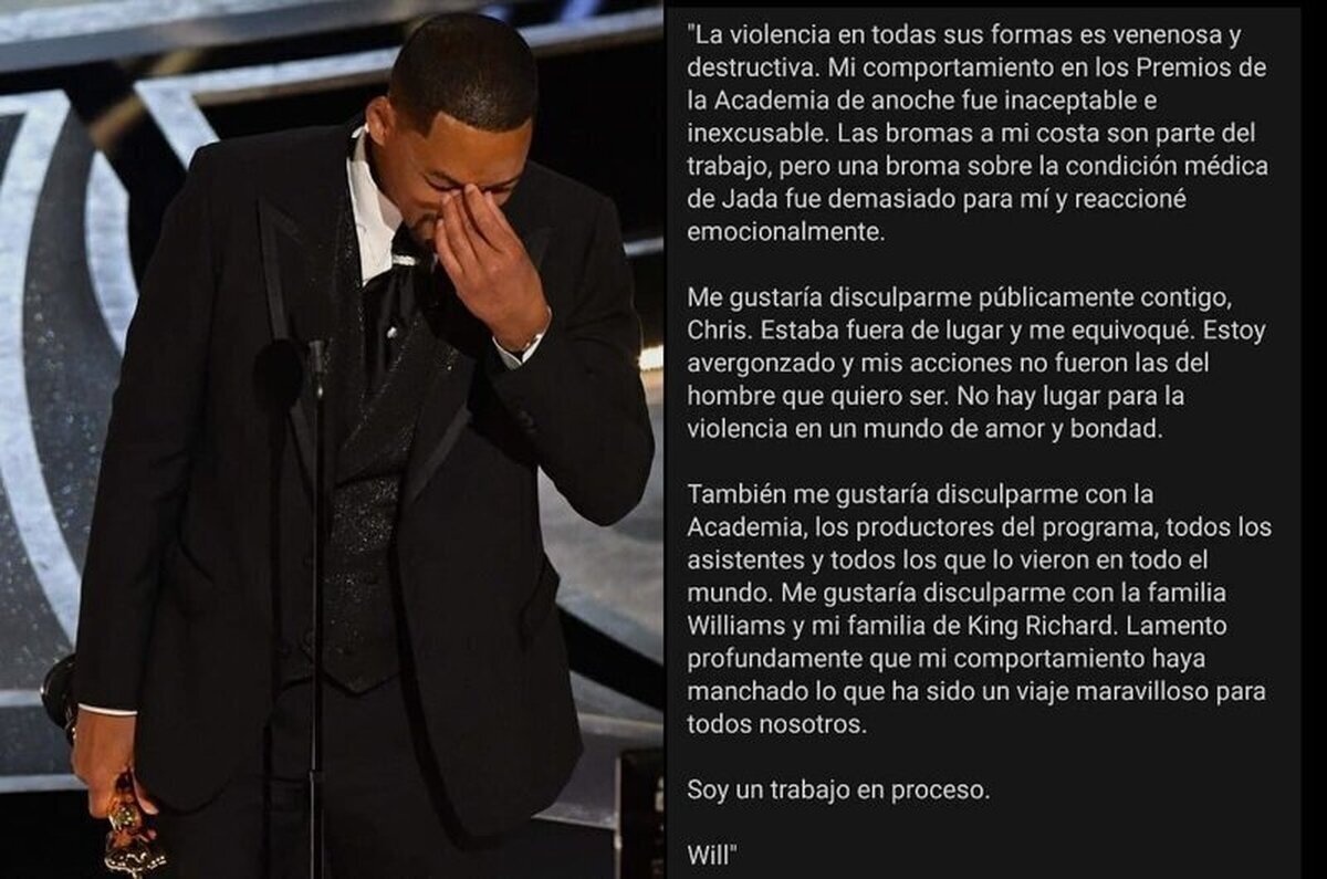 Will Smith se disculpa públicamente sobre su actitud en los Óscares.  