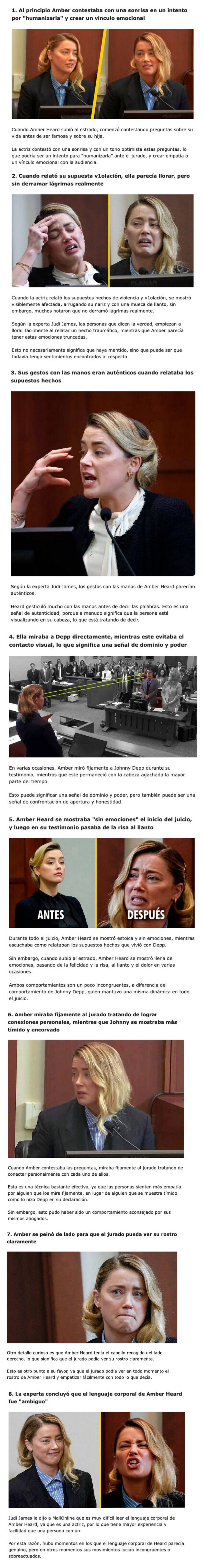 GALERÍA: 8 Señales de Lenguaje Corporal en el testimonio de Amber Heard que fueron reconocidas por una experta