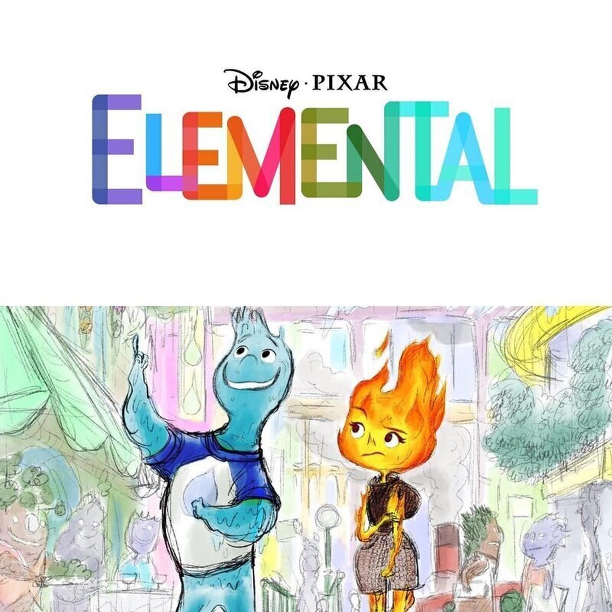 ES OFICIAL. Pixar anuncia su nueva película #Elemental. La trama seguirá la aventura de una joven de fuego y un chico de agua. En una ciudad con en la que sus habitantes son 4 elementos. En cines en verano del 2023
