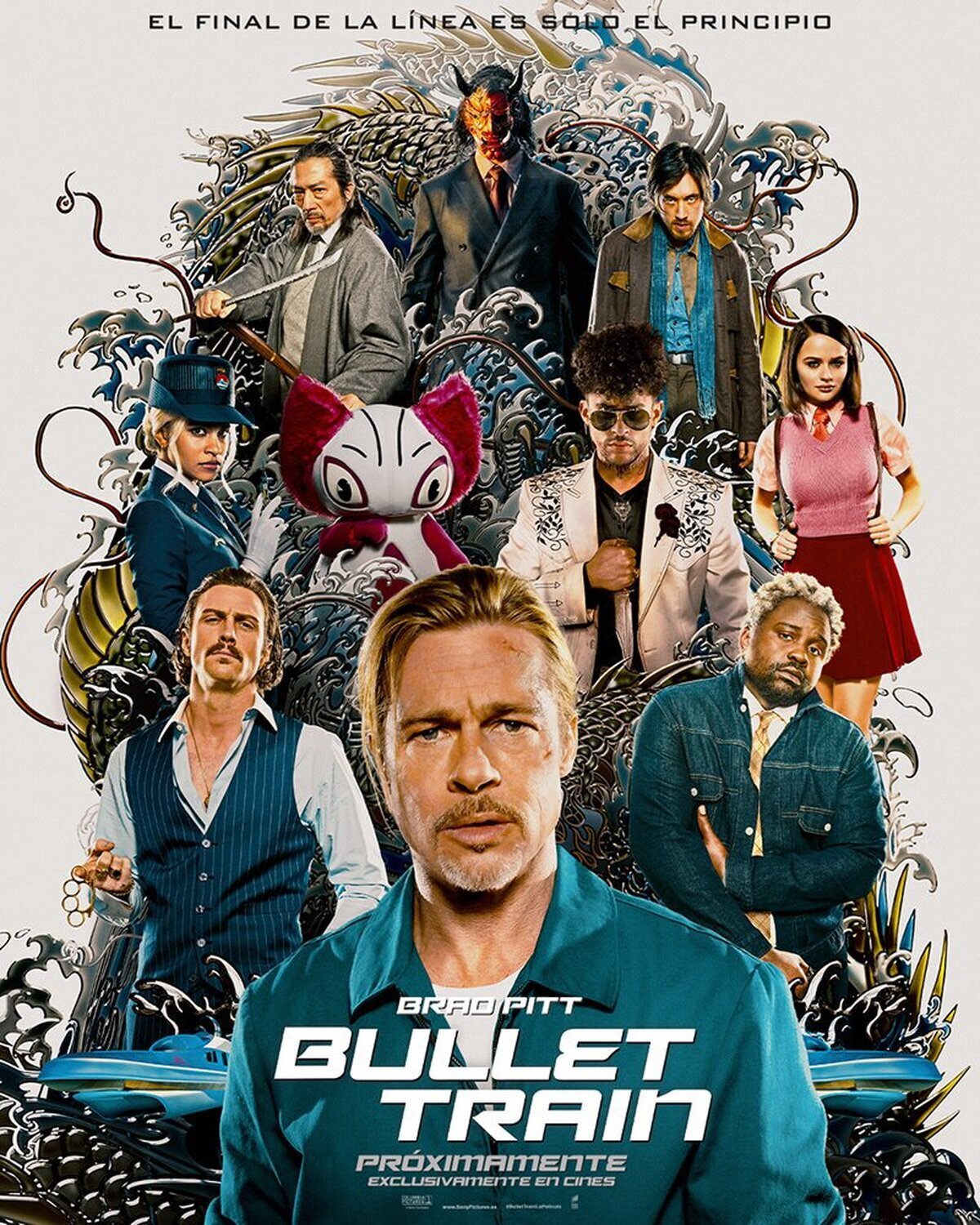 Póster para España de Bullet Train, película basada en la novela japonesa de la escritora Kotaro Isaka.Estreno en cines el 5 de agosto