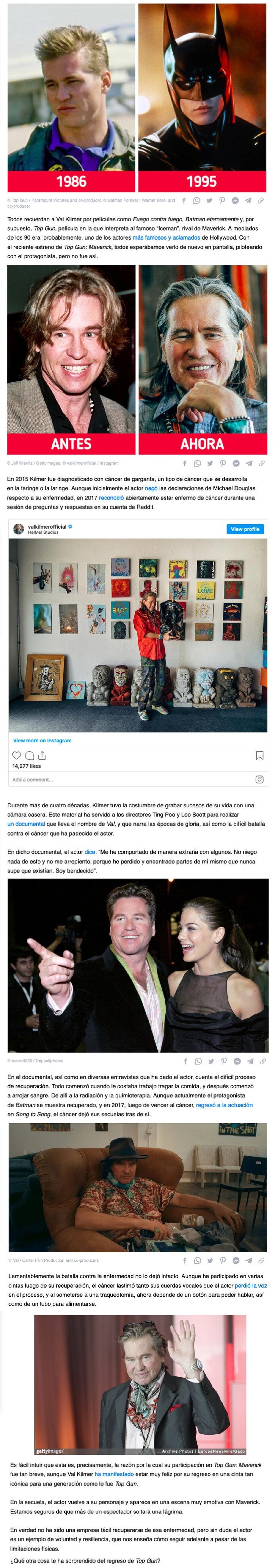 GALERÍA: “He perdido y encontrado partes de mí mismo que nunca supe que existían”, el regreso de Val Kilmer luego de haber superado el cáncer