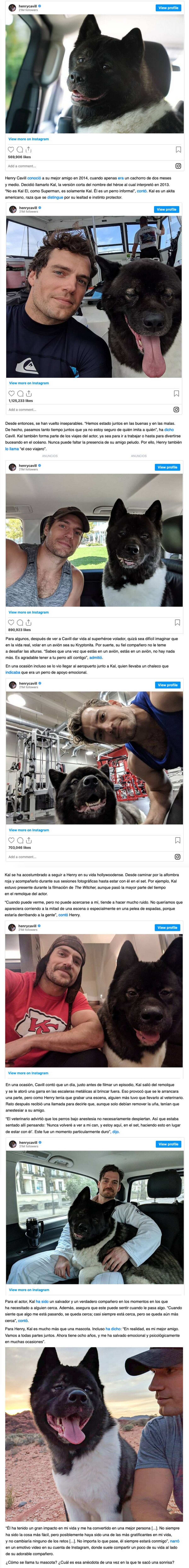 GALERÍA: La historia de Henry Cavill y Kal, que demuestra que el amor verdadero se puede encontrar en cuatro patas