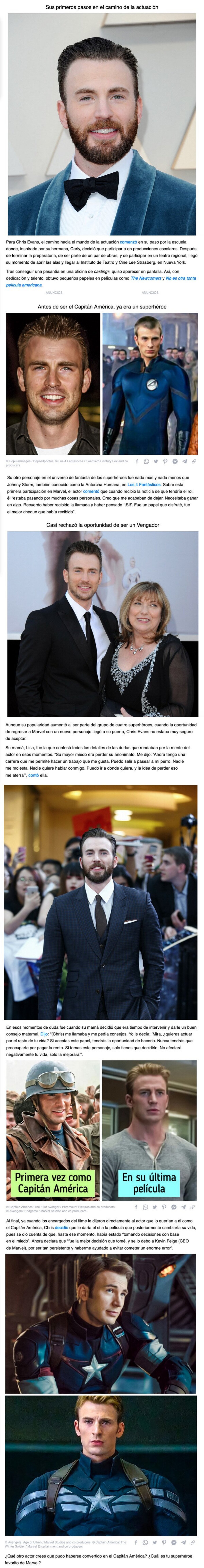GALERÍA: Chris Evans confesó que no quería ser Capitán América y por qué aceptó convertirse en superhéroe