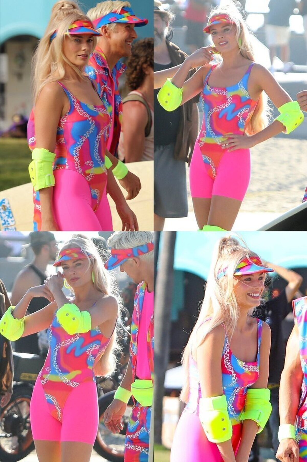 Margot Robbie en el set de Barbie