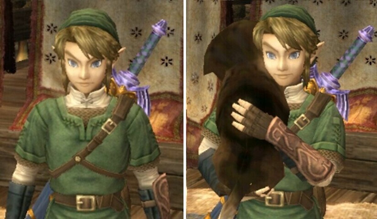 Link solo sonríe cuando tiene un perro entre los brazos