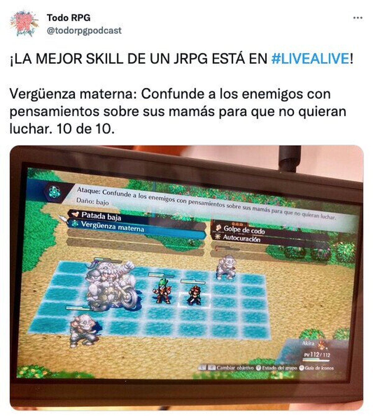 La mejor habilidad que he visto en un JRPG