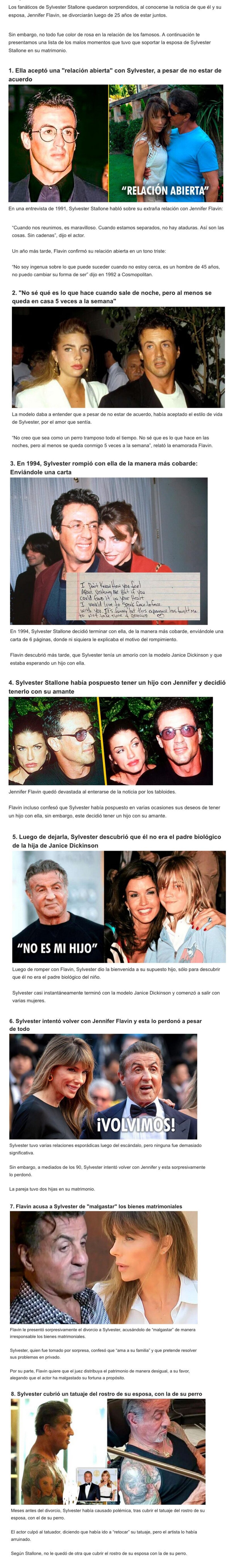 GALERÍA: 8 Tormentos que la esposa de Sylvester Stallone soportó en su matrimonio