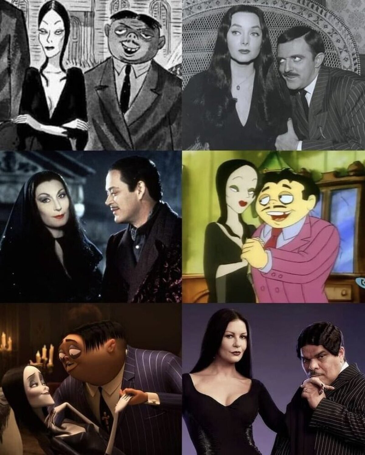 Así es la evolución de MORTICIA Y GÓMEZ ADDAMS (The Addams Family) a lo largo de la historia  