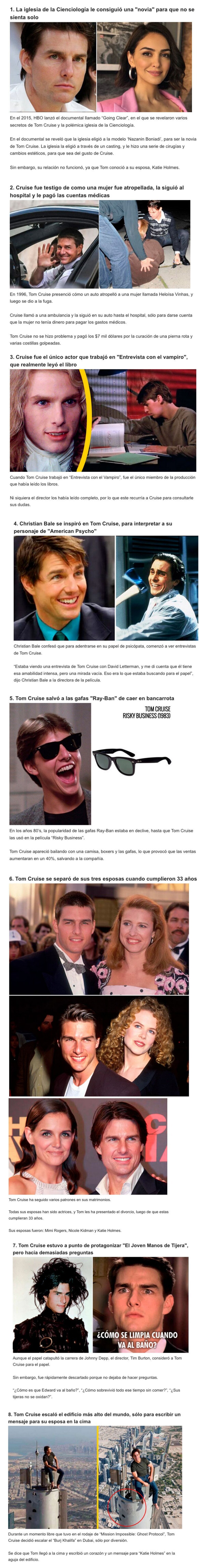 GALERÍA: 8 Historias de la vida de Tom Cruise, que parecen falsas pero son 100% reales