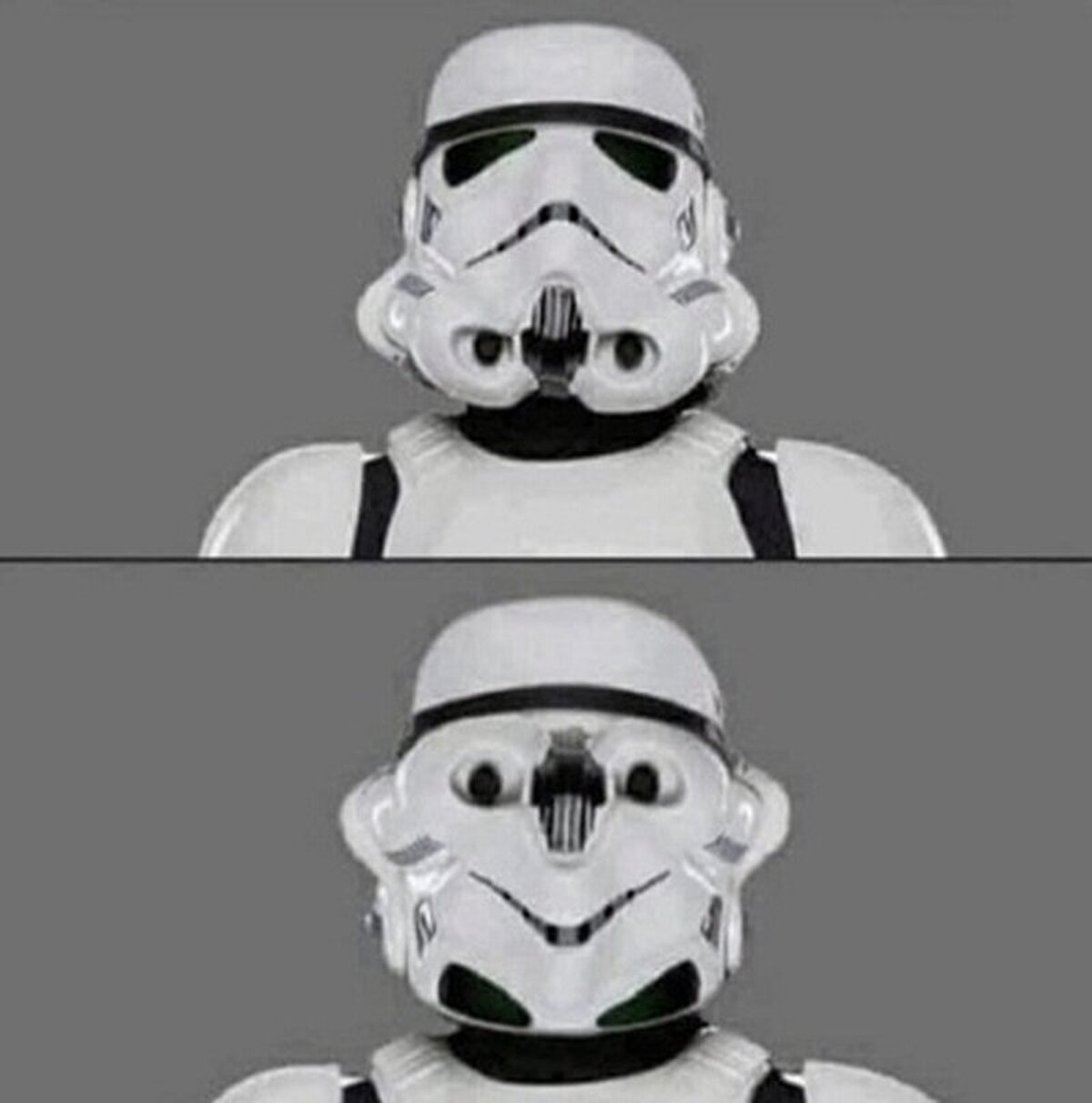 Si le das la vuelta al casco de un soldado imperial sí que da miedo