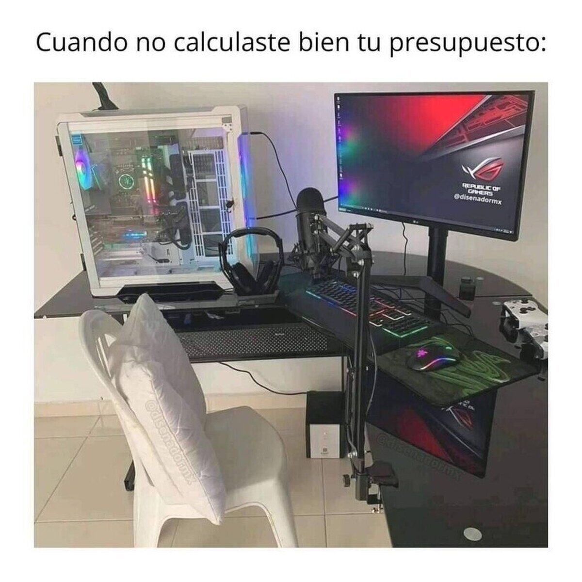 Lo mejor del setup es el cojín
