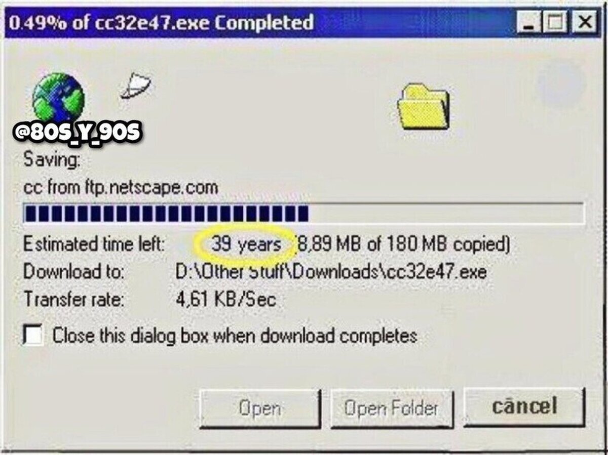 Cuando descargabas algo en los 90