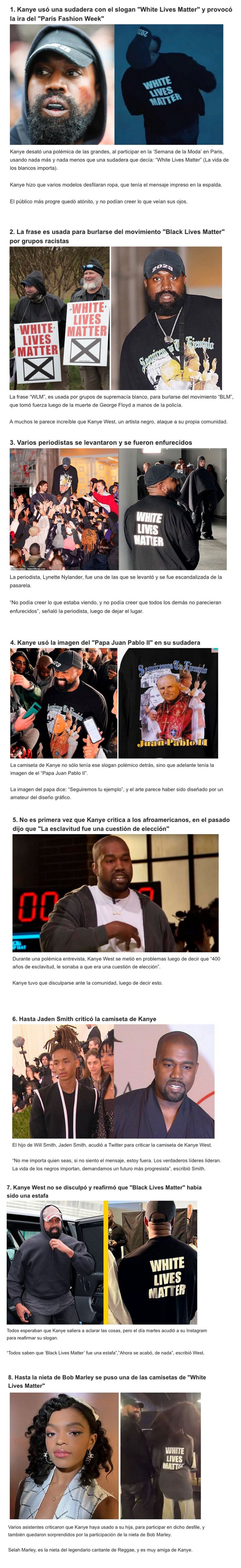 GALERÍA: ¿Cuál es el significado de la sudadera “White Lives Matter” que usó Kanye West? ¿Fue una provocación?