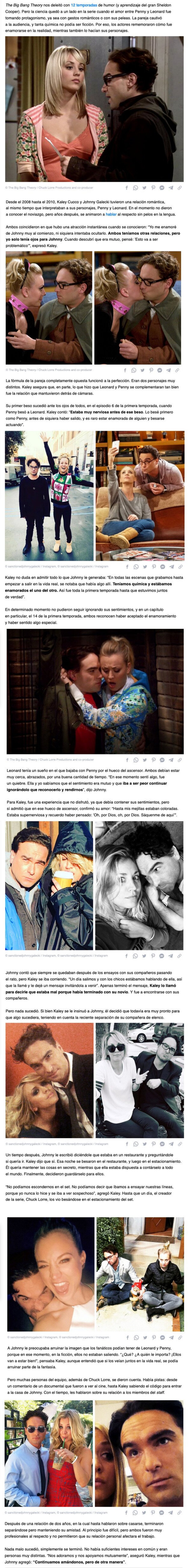 GALERÍA: Cómo se enamoraron Kaley Cuoco y Johnny Galecki mientras filmaban “The Big Bang Theory” y por qué terminaron