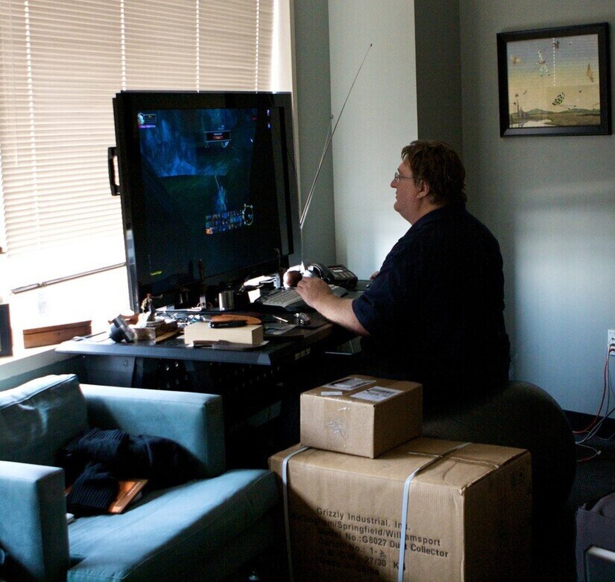 Gabe Newell jugando en vez de trabajar en Half-Life 3