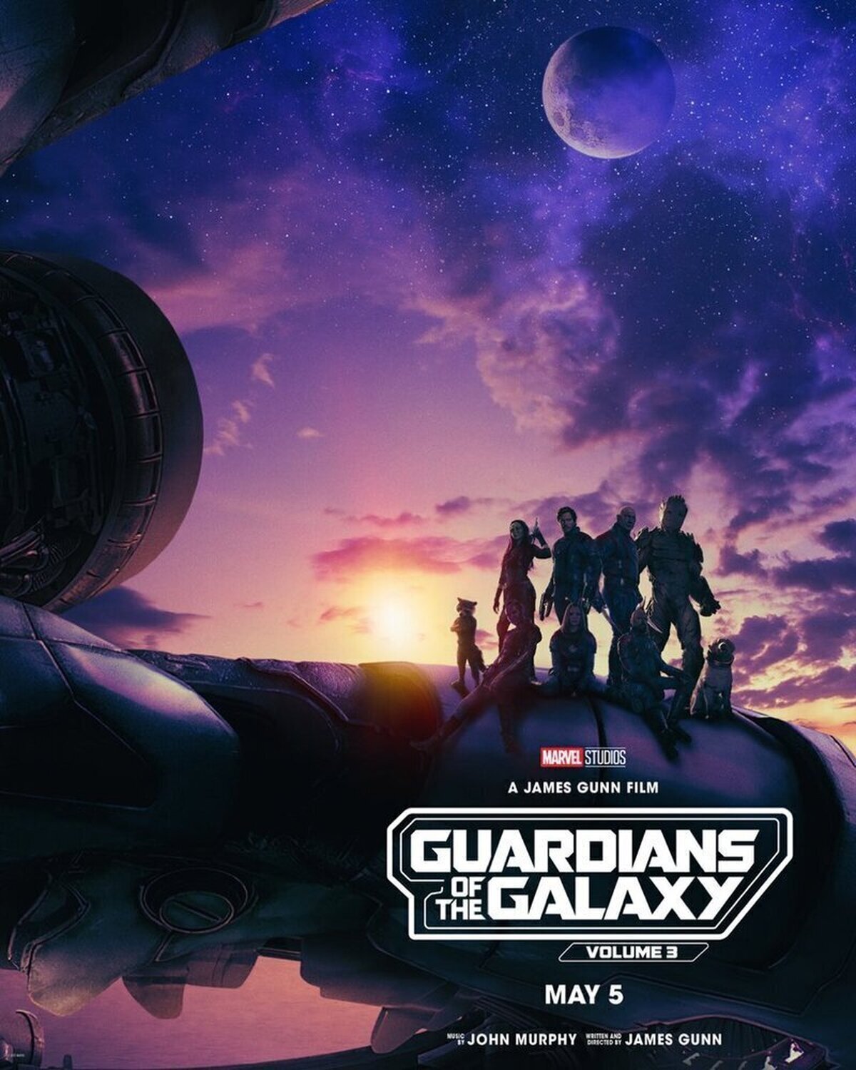 El teaser póster de #GuardiansoftheGalaxy3, un cierre crepuscular a la trilogía de James Gunn en el MCU.  