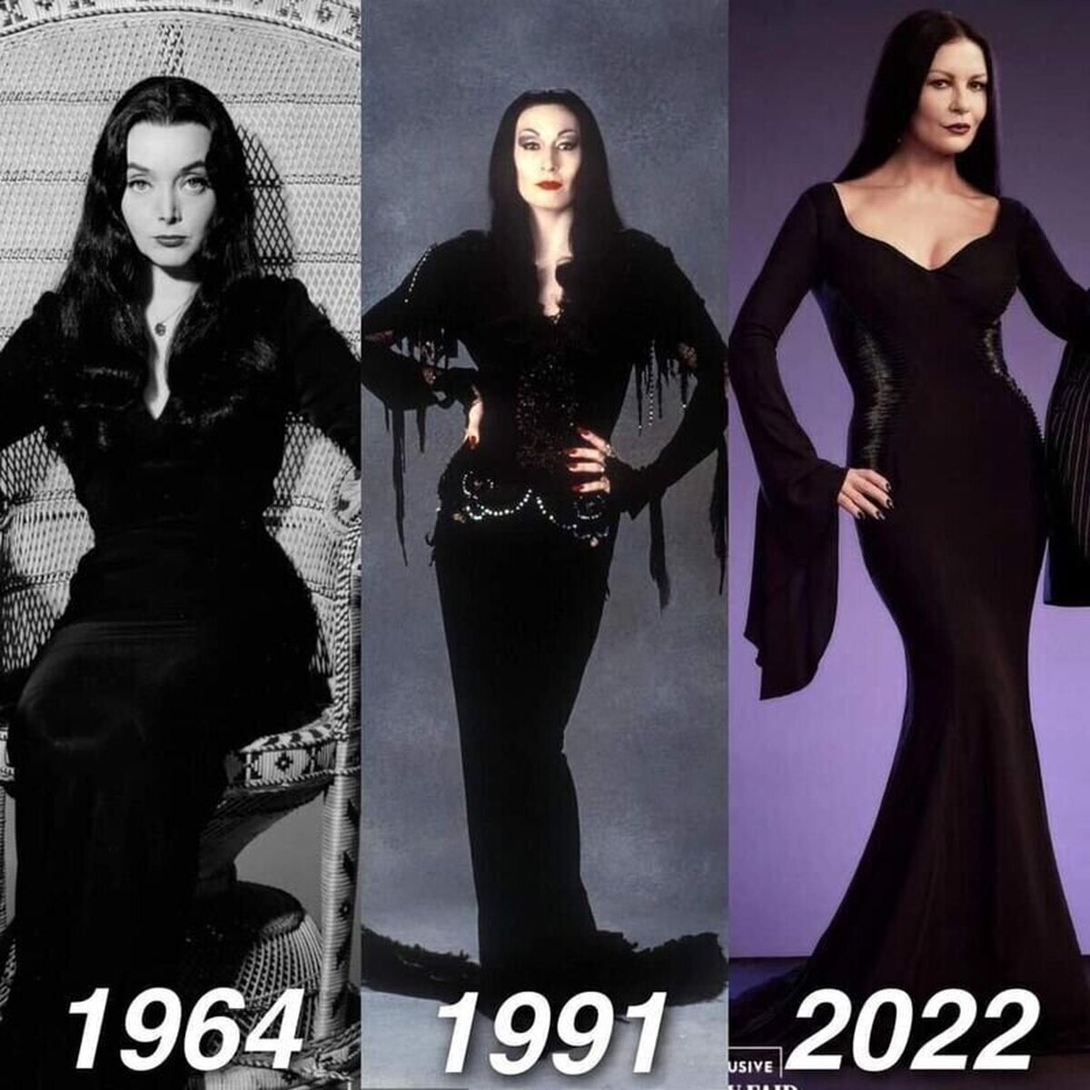 Morticia Addams a lo largo de los años