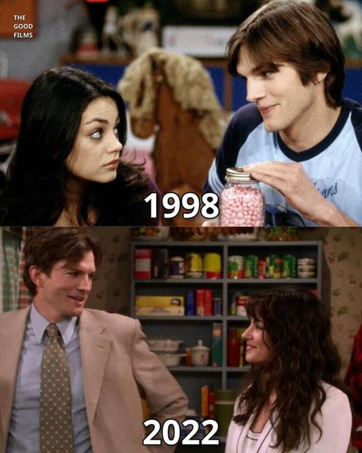 Mila Kunis y Ashton Kutcher, antes y ahora