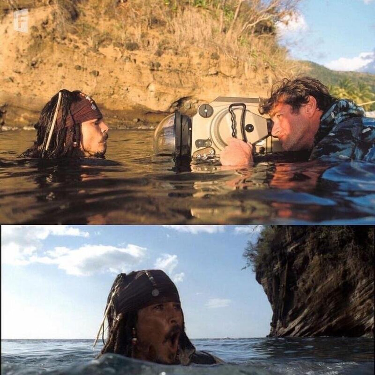 En el set de 'Piratas del Caribe: La maldición de la Perla Negra' (2003)  