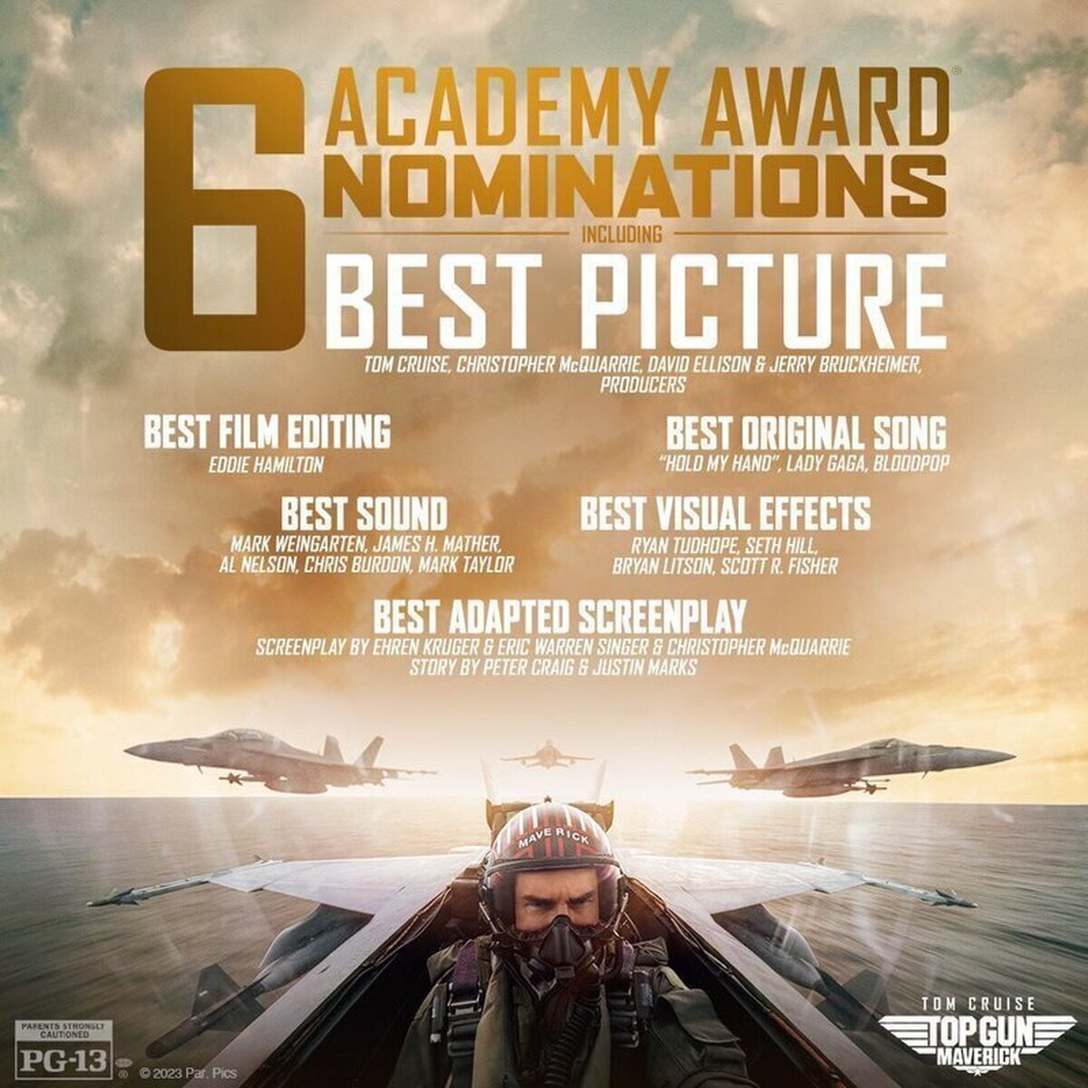Que Top Gun Maverick haya sido nominada a mejor película y mejor guion adaptado demuestra lo flojo que ha sido el año.  