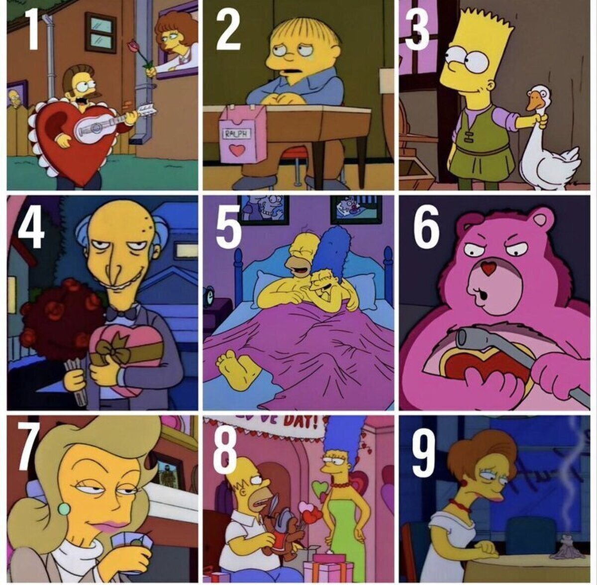 En la escala de los Simpson, ¿Cómo estuvo tu día de San Valentín?  