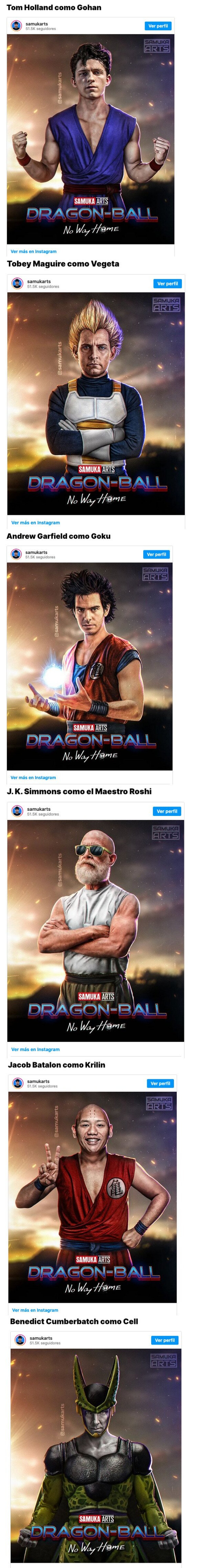 GALERÍA:  Así se verían los protas de Spider-Man: No Way Home si hicieran una peli de Dragon Ball. Por el artista samukarts