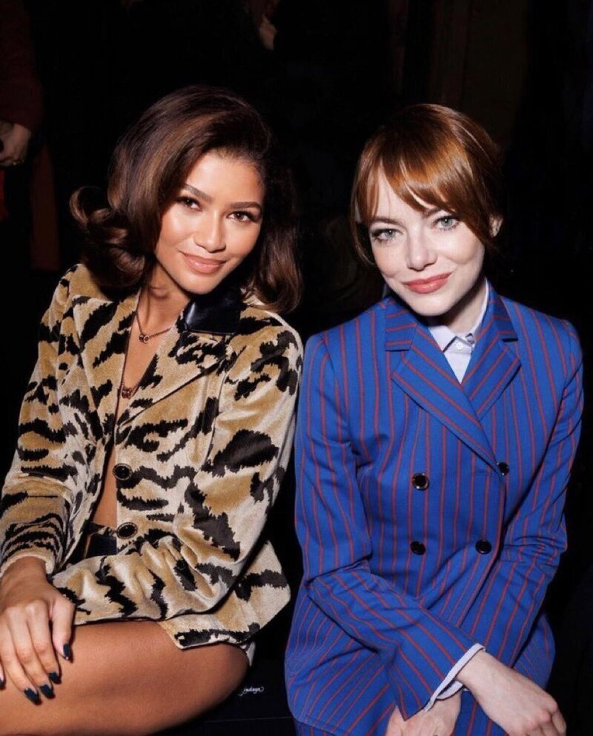 Zendaya y Emma Stone en la Paris Fashion Week