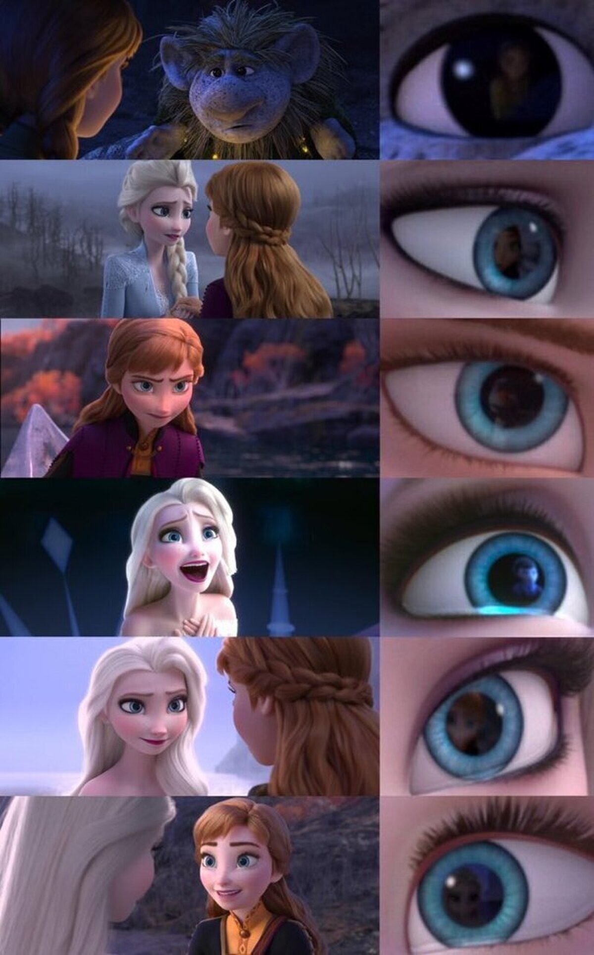 En &ldquo;Frozen 2&rdquo; (2019) podemos ver en los ojos de los personajes el reflejo del otro. 