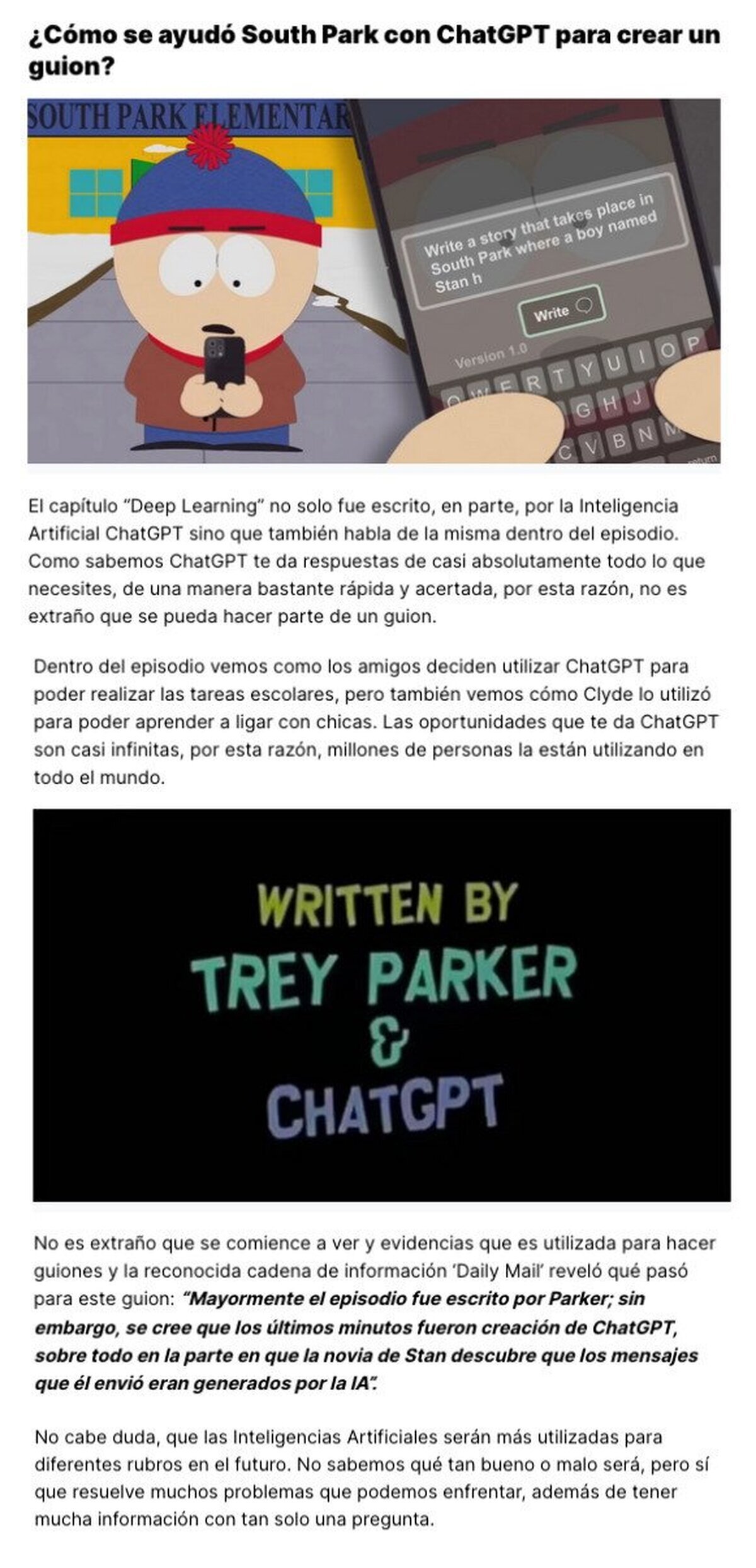 GALERÍA: South Park ha creado un capítulo con ChatGPT y el resultado es una pasada