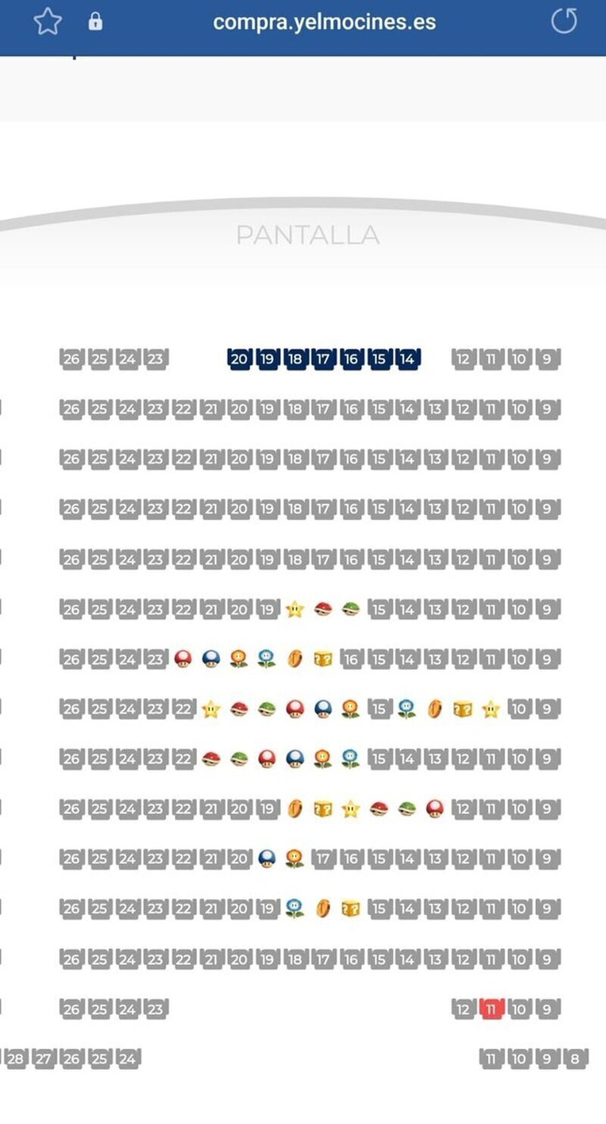 Como mola el detallito de las butacas reservadas de la peli de #SuperMarioMovie 