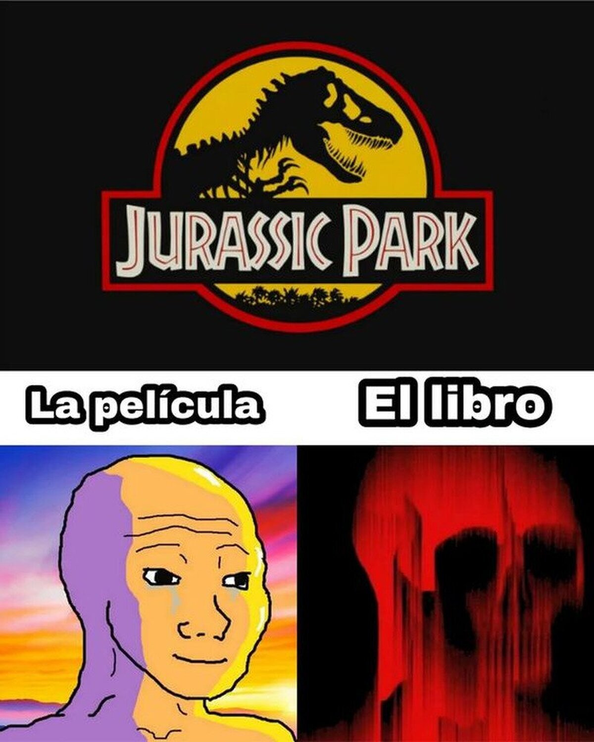 Ojalá algún dia vemos una adaptación más fiel de los libros de Jurassic Park con temática de terror.  