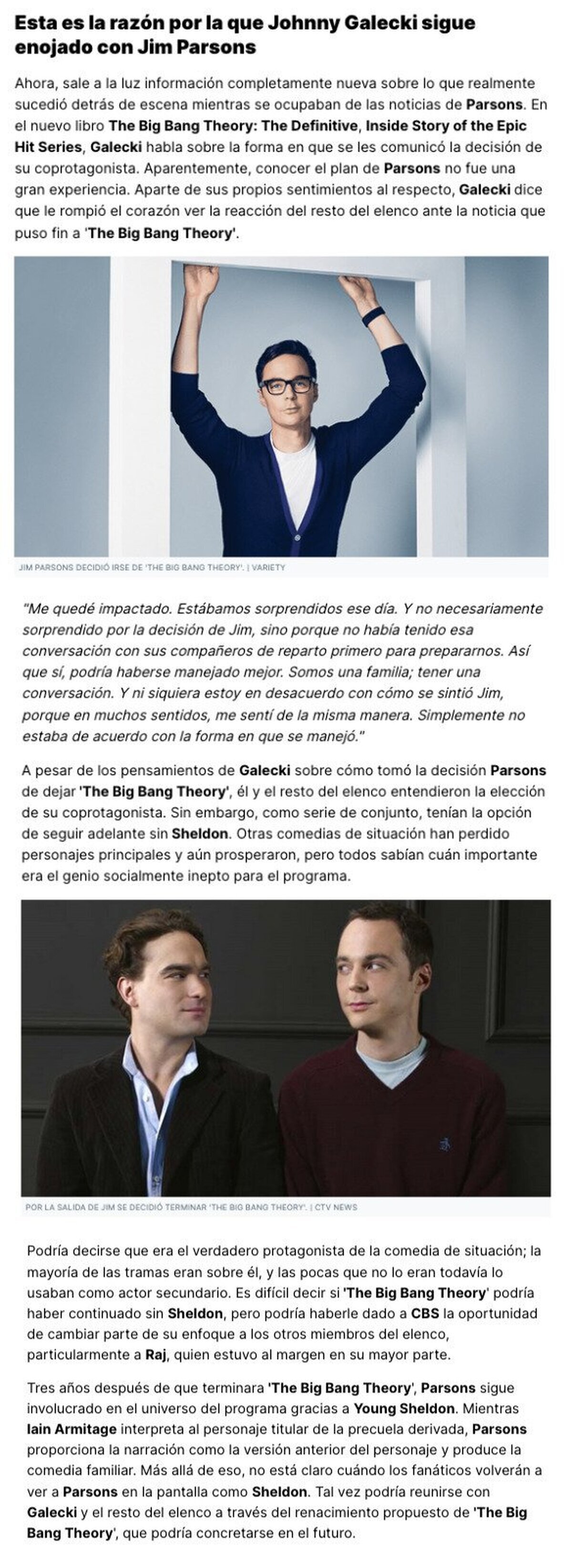 GALERÍA: El motivo por el que Johnny Galecki sigue enfadado con Jim Parsons