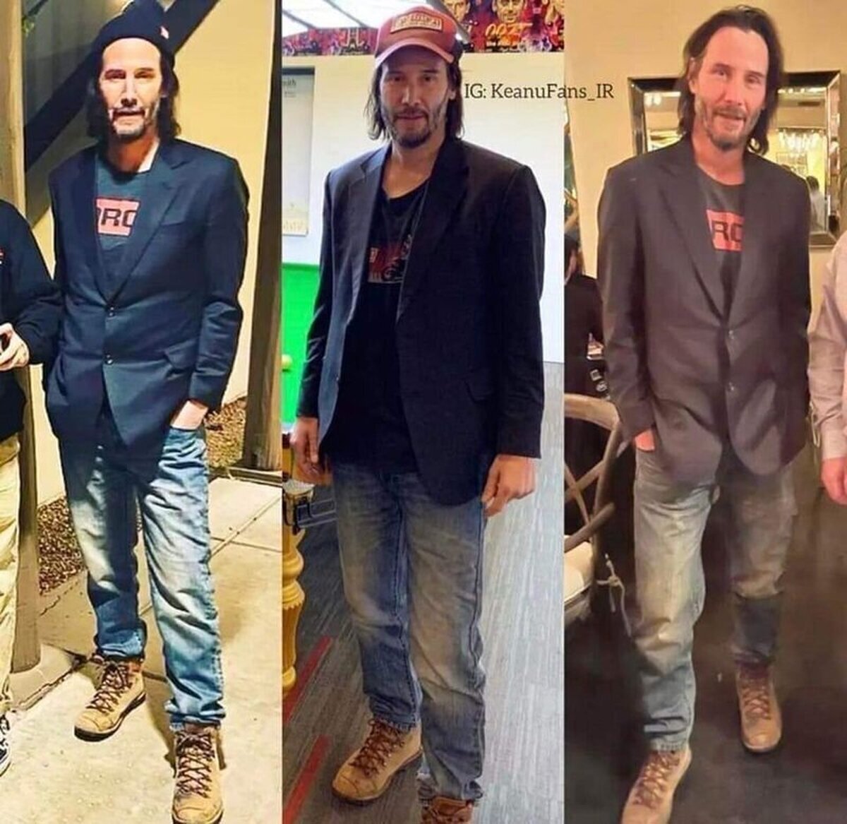 Que alguien le compre ropa a Keanu Reeves.  