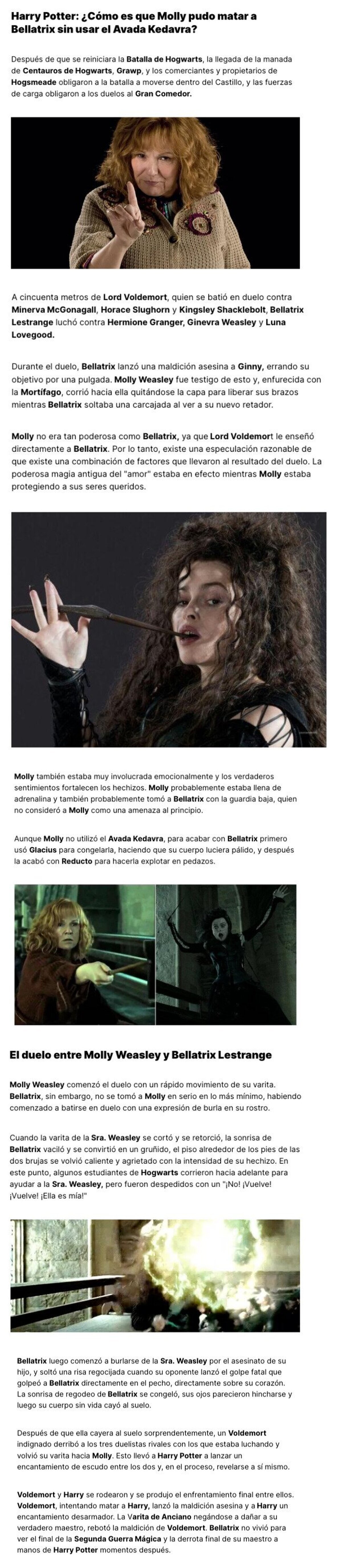 GALERÍA: Harry Potter: ¿Cómo es que Molly pudo matar a Bellatrix sin usar el Avada Kedavra?