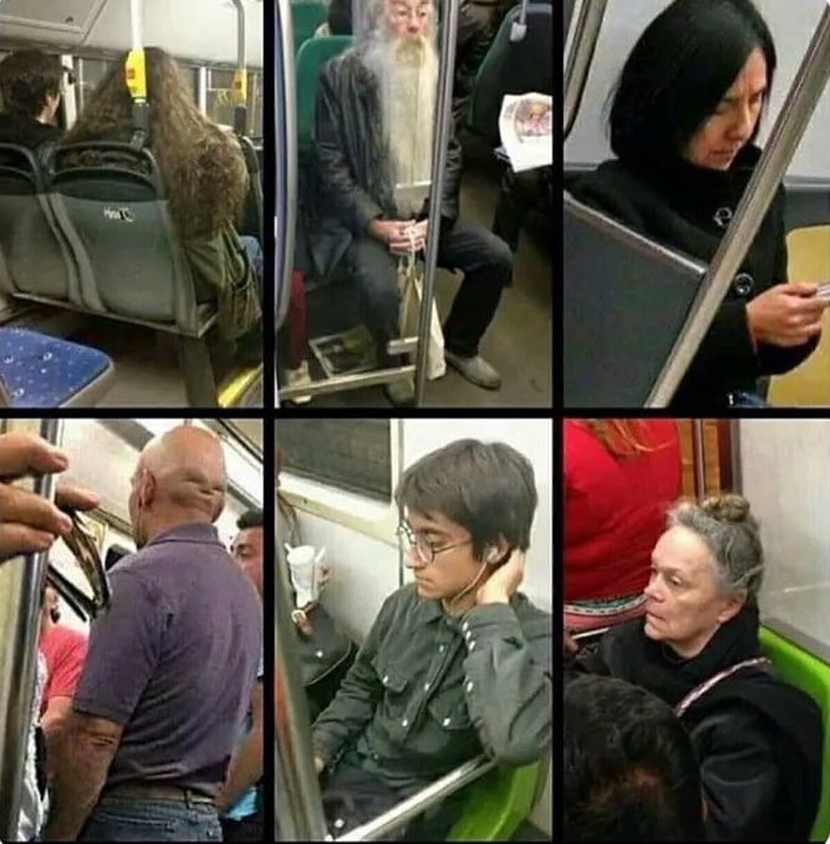 Cuando pierdes el tren a Hogwarts y te toca ir en transporte público.  