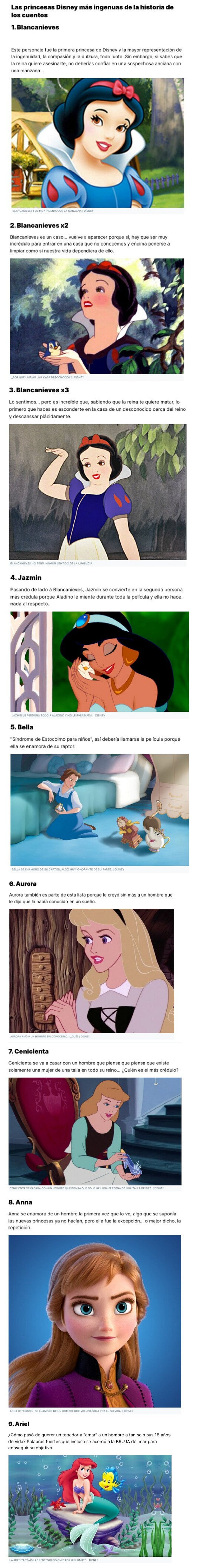 GALERÍA: Las princesas Disney más ingenuas de la historia de los cuentos