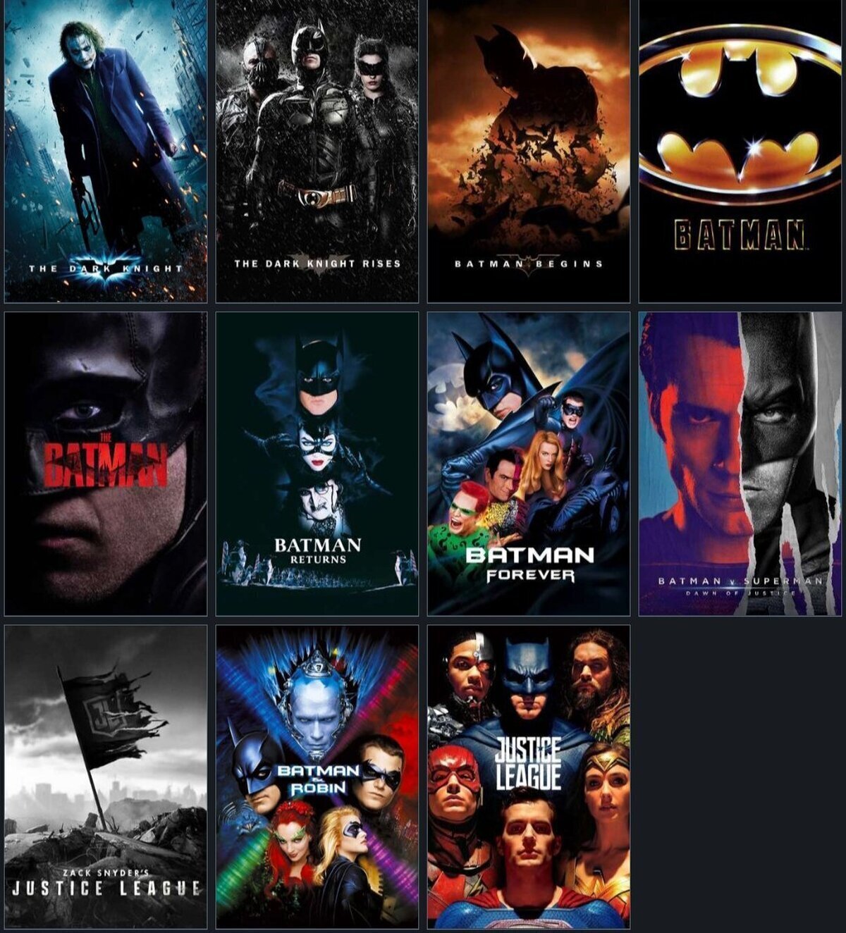 Mi ranking personal de las películas de Batman sin incluir las animadas. ¿Cuál es tú top?