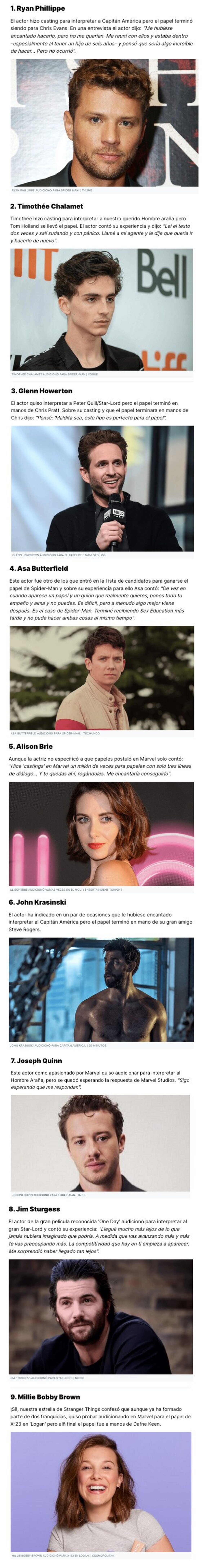 GALERÍA: Estos actores y actrices fueron rechazados por Marvel