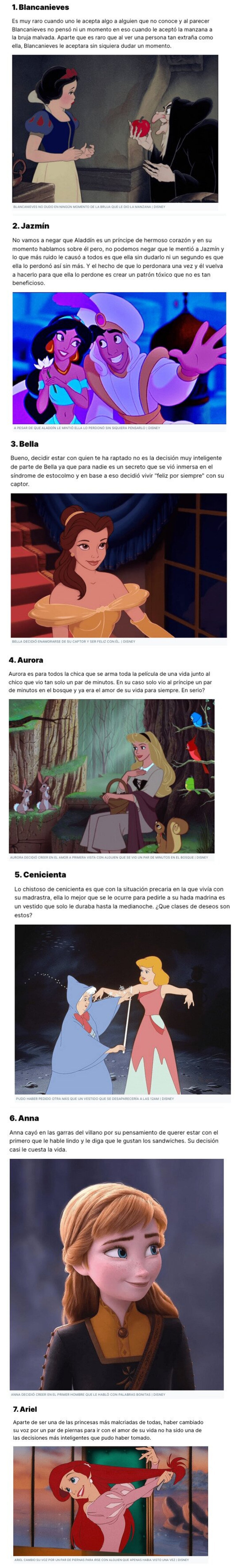 GALERÍA:  Las princesas de Disney y sus malas decisiones