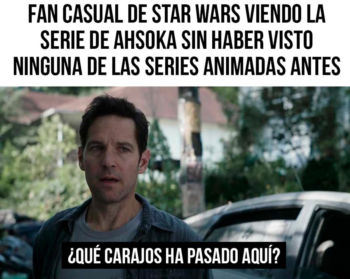 Literalmente cualquier fan casual de Star Wars viendo la serie de Ahsoka 