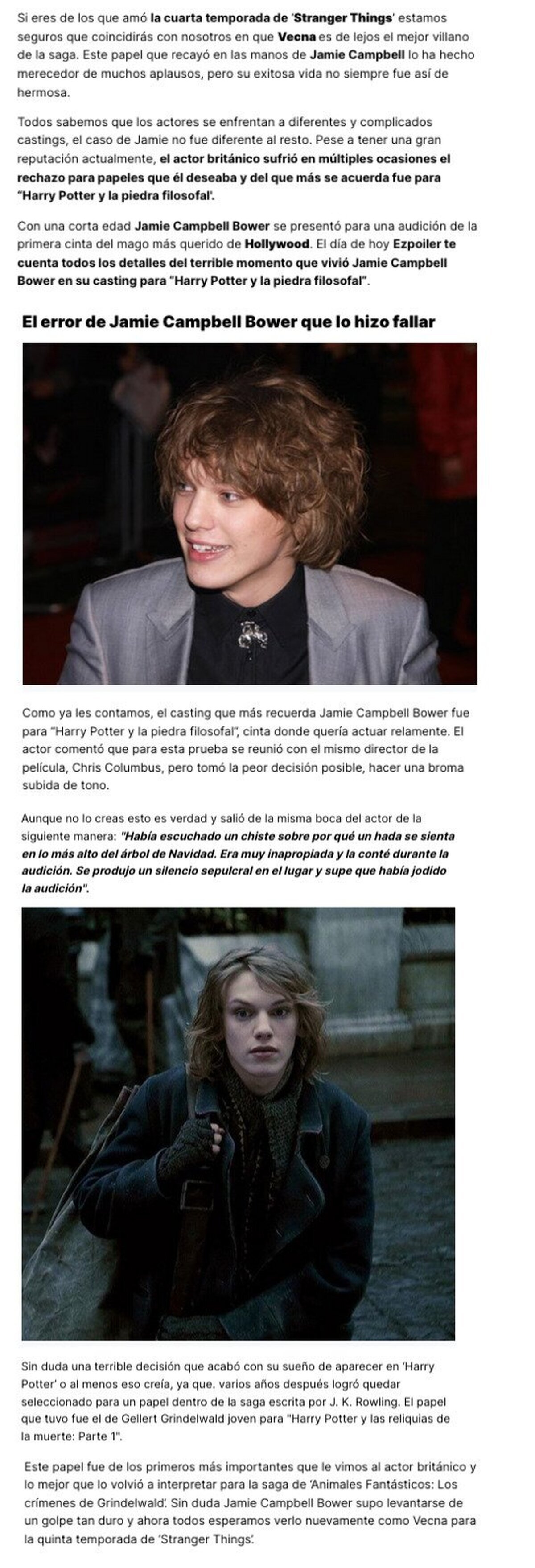 GALERÍA: Jamie Campbell Bower fue rechazado en Harry Potter por culpa de un comentario demasiado picante