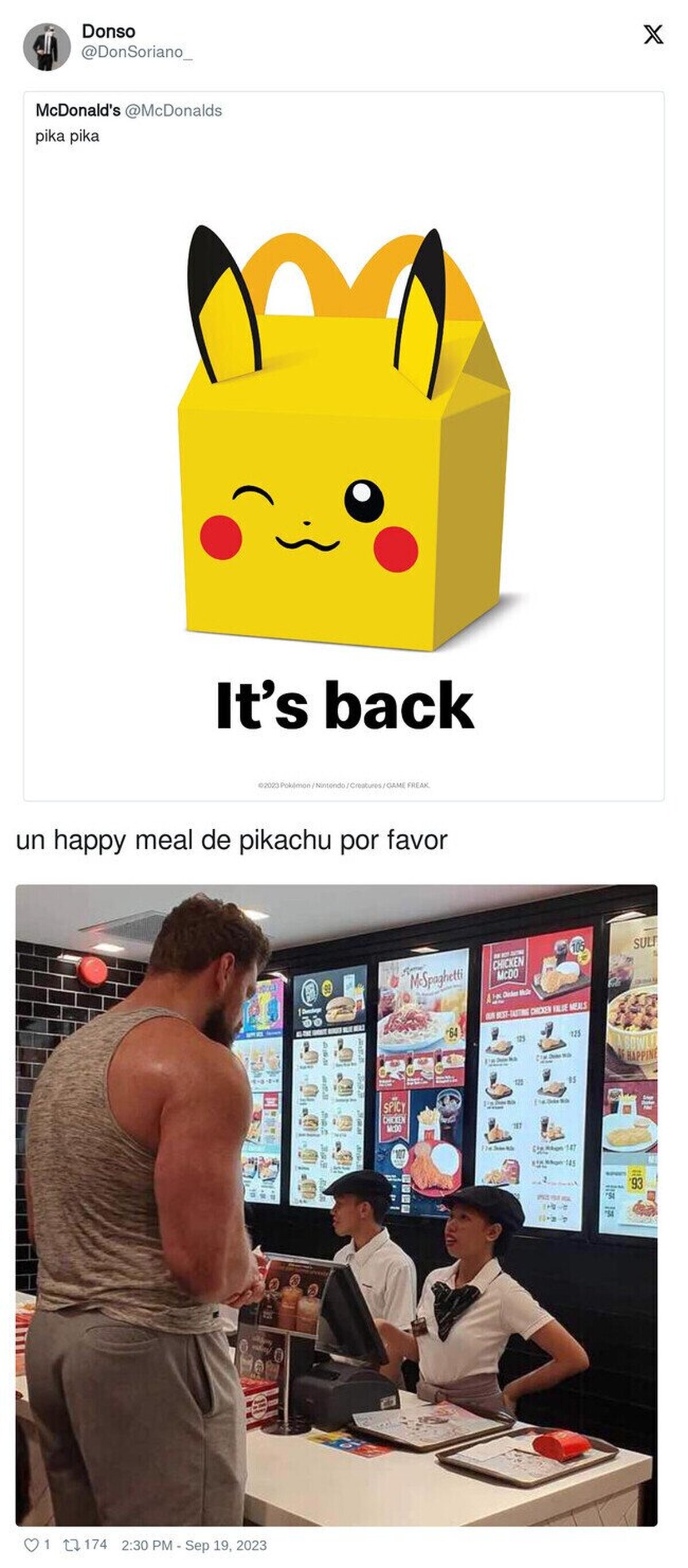 Un happy meal de pikachu por favor