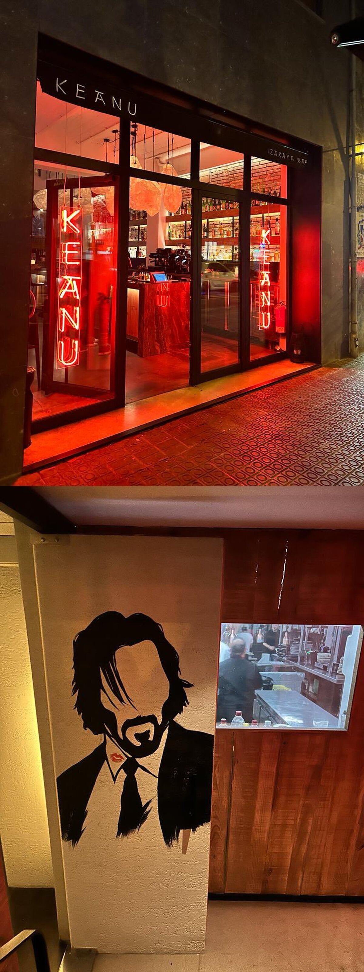 Este restaurante está en Barcelona. Se llama “Keanu”