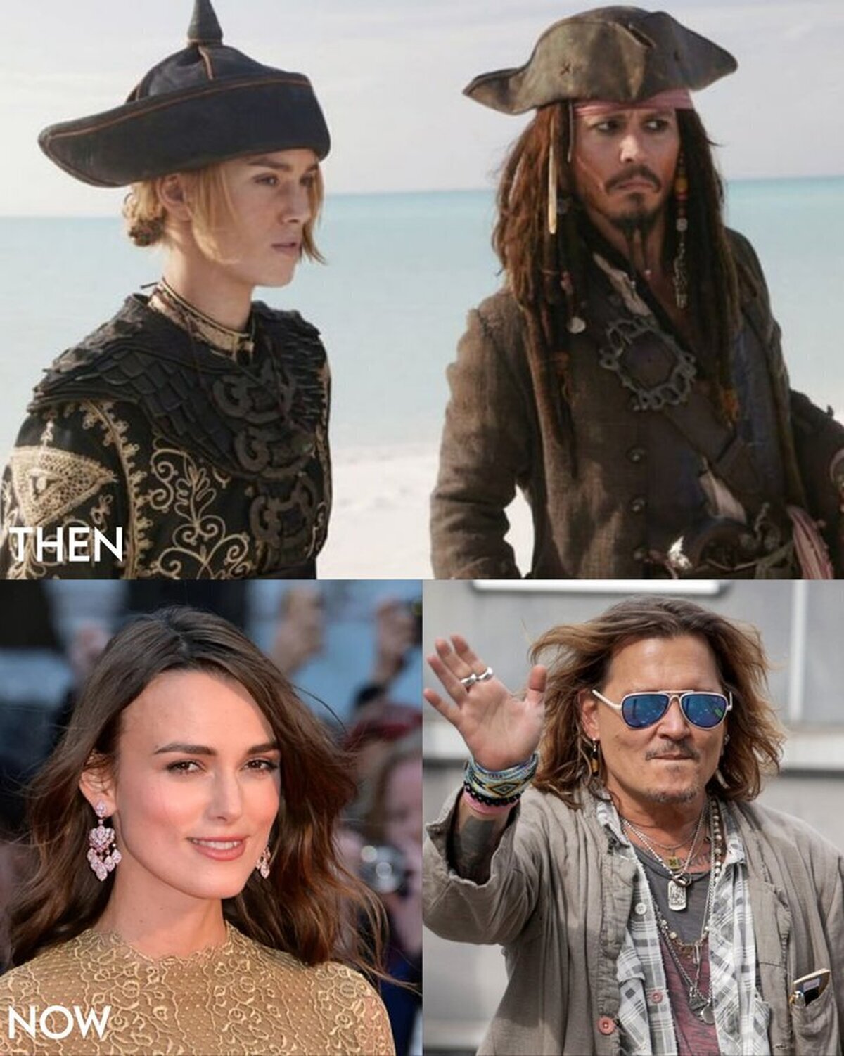 Johnny Depp y Keira Knightley. Piratas a lo largo del tiempo.