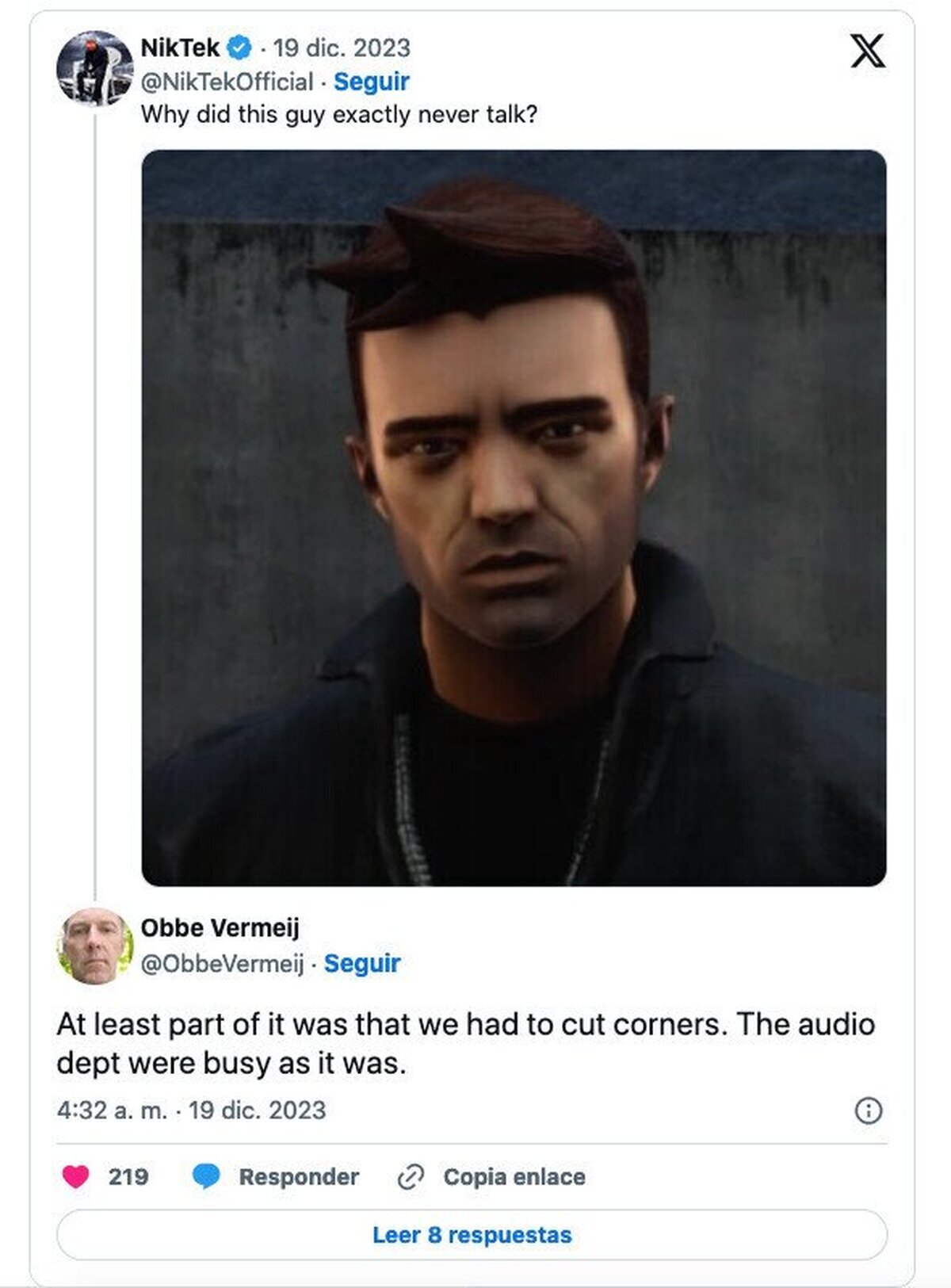 Descubren por qué el protagonista de Grand Theft Auto 3 no hablaba