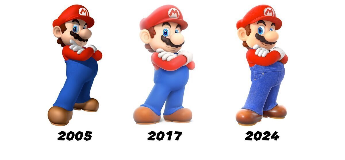 Evolución de la clásica postura de Mario