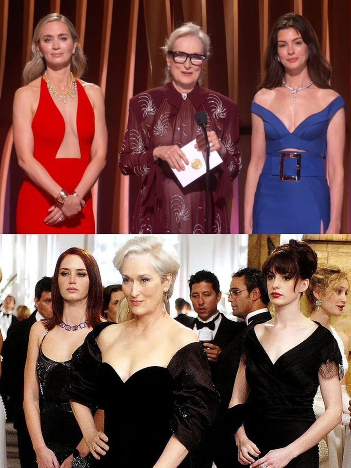 Anne Hathaway, Meryl Streep y Emily Blunt de “El diablo viste a la moda” juntas otra vez